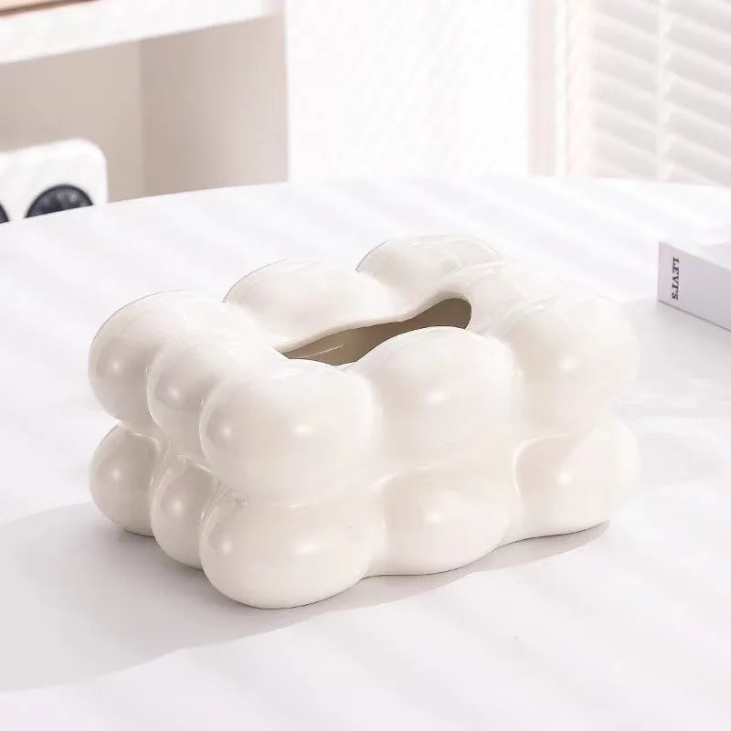 Keramische Tissue Box Zuckerwatte Schublade Serviettenkarton Papierhandtuchhalter Schublade Tablett Haushalt Lagerung Esstisch Tissue Box